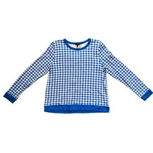 Talbots‎ Women’s Medium Blue White Gingham Sweatshirt